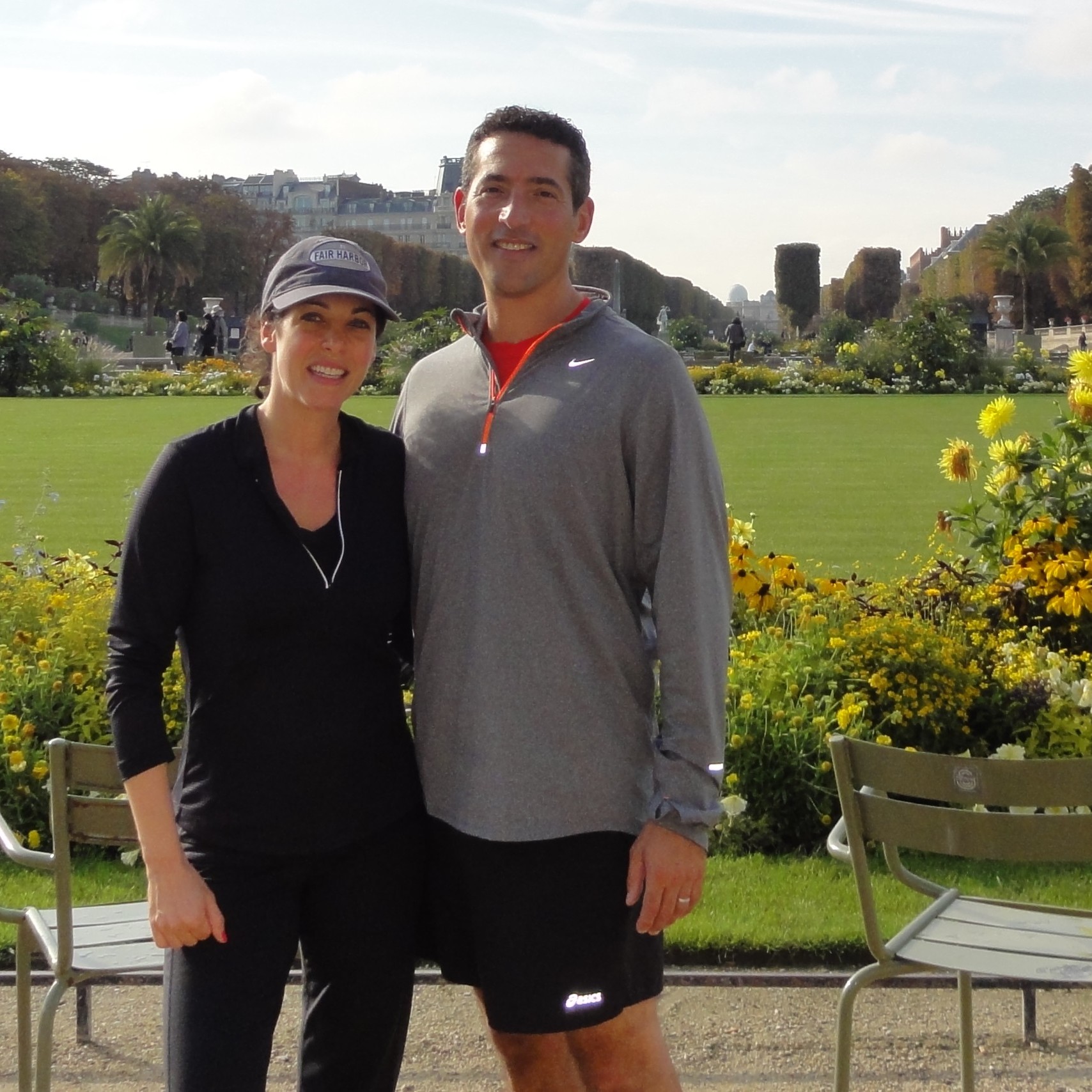 By running in the parks of Paris with Scott and Kelly