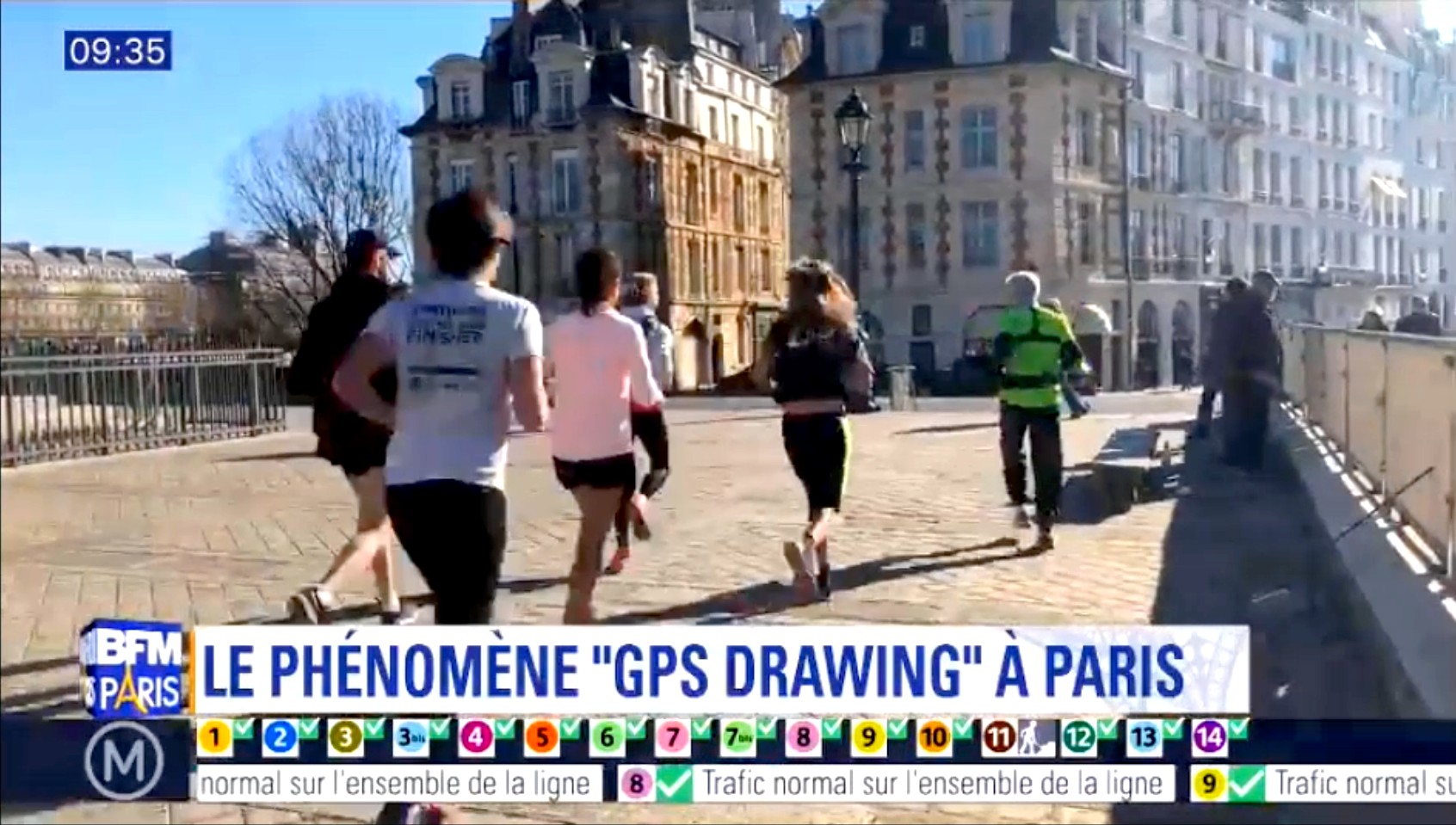 GPS drawing in Paris with Paris Running Tours